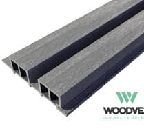 Фасадная реечная панель LINES из ДПК 3000х169х40 мм, WOODVEX CO-EXTRUSION, Light Gray