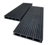 Террасная доска AIWOOD 140*22*3000мм, брашированная двухсторонняя (текстура 3D+вельвет), Антрацит